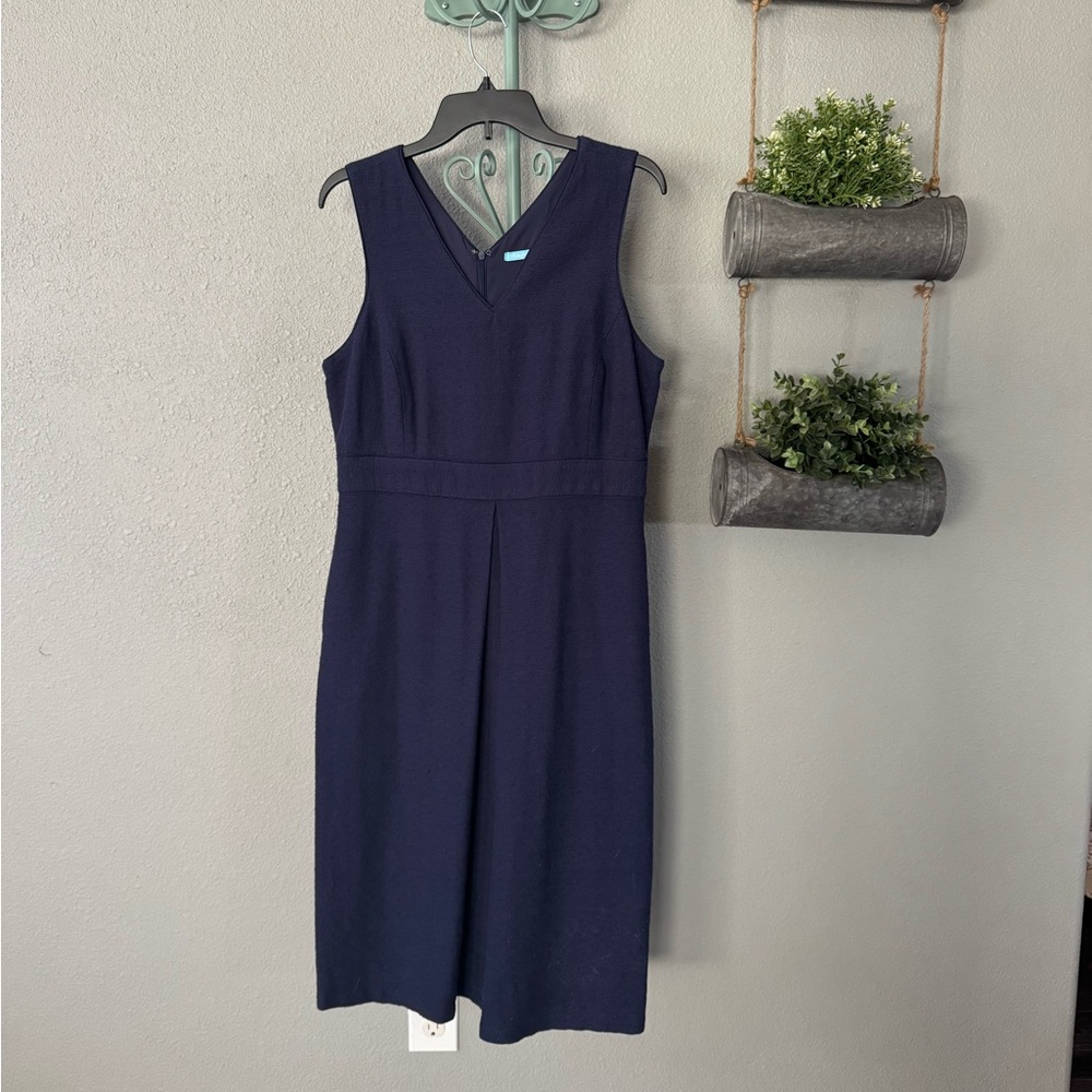 J. McLaughlin Deep Blue Sleeveless Midi Dress size 10